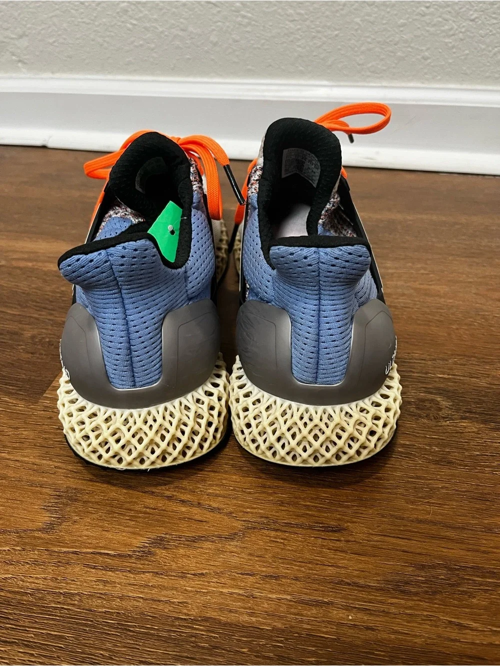 Men’s Adjdas Ultra 4D Blue, Orange and White Tennis Shoes Size 11.5